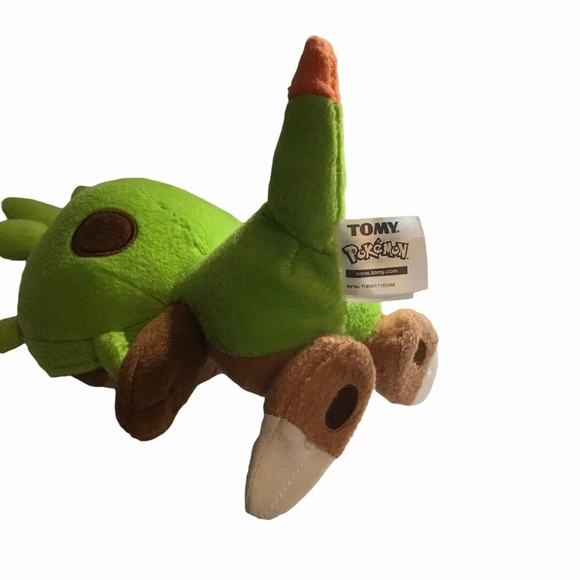 Tomy Pokemon Chespin Grass Starter 9" Stuffed Animal Plush Doll Toy Green Brown - Picture 5 of 7
